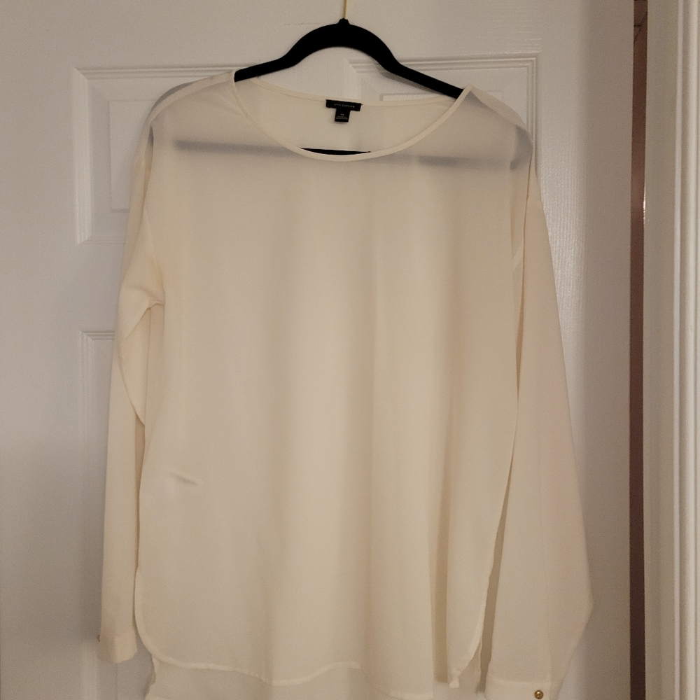 Ann Taylor blouse, Color: Cream, Size: M